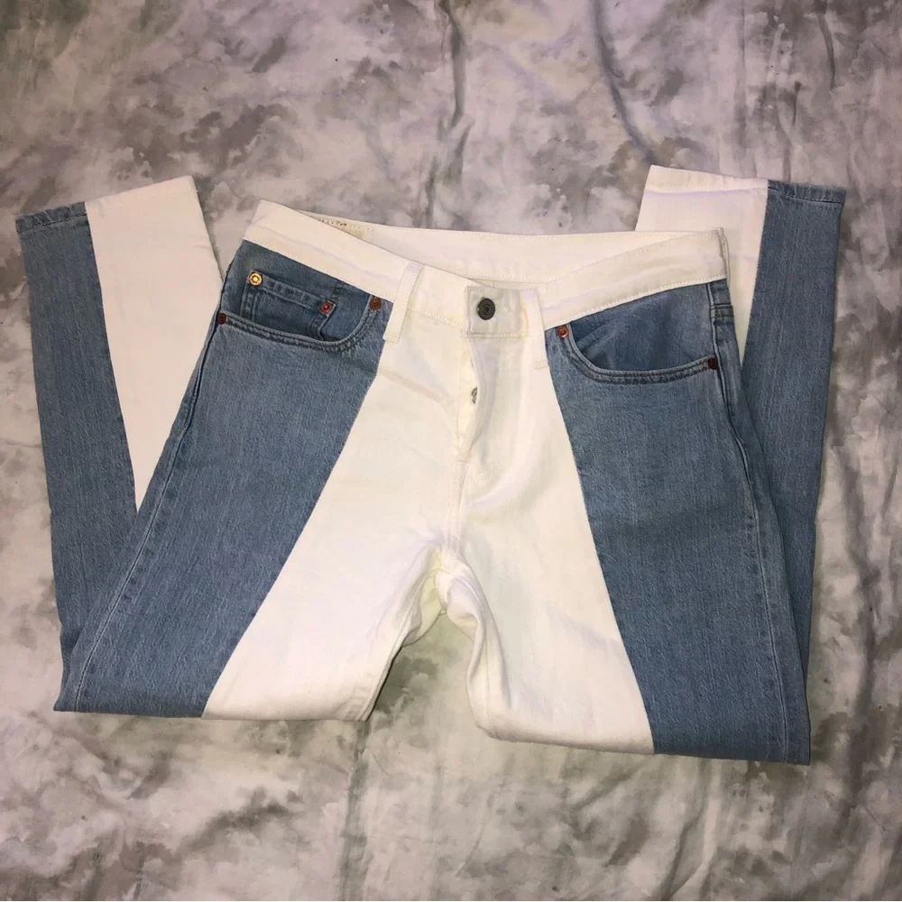 Levi’s 501 Button Fly Colorblock Jeans - Picture 2 of 6